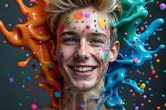 Abstract Male Art Photos of Handsome Men Having Fun with Colors