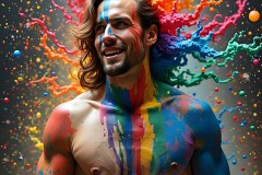 Abstract Male Art Photos of Handsome Men Having Fun with Colors