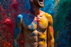 Abstract Male Art Photos of Handsome Men Having Fun with Colors