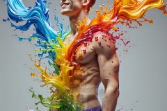 Abstract Male Art Photos of Handsome Men Having Fun with Colors