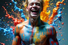 Abstract Male Art Photos of Handsome Men Having Fun with Colors