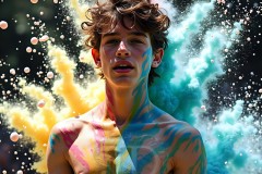 Abstract Male Art Photos of Handsome Men Having Fun with Colors