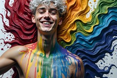 Abstract Male Art Photos of Handsome Men Having Fun with Colors