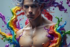 Abstract Male Art Photos of Handsome Men Having Fun with Colors