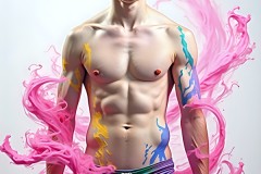 Abstract Male Art Photos of Handsome Men Having Fun with Colors