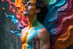Abstract Male Art Photos of Handsome Men Having Fun with Colors