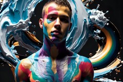 Abstract Male Art Photos of Handsome Men Having Fun with Colors
