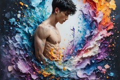 Abstract Male Art Photos of Handsome Men Having Fun with Colors