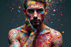 Abstract Male Art Photos of Handsome Men Having Fun with Colors