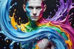 Abstract Male Art Photos of Handsome Men Having Fun with Colors