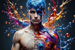 Abstract Male Art Photos of Handsome Men Having Fun with Colors
