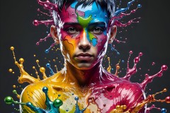 Abstract Male Art Photos of Handsome Men Having Fun with Colors