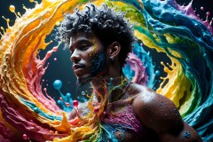 Abstract Male Art Photos of Handsome Men Having Fun with Colors