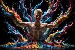 Abstract Male Art Photos of Handsome Men Having Fun with Colors