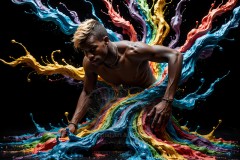 Abstract Male Art Photos of Handsome Men Having Fun with Colors