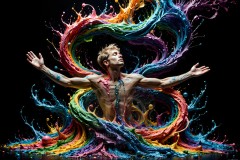 Abstract Male Art Photos of Handsome Men Having Fun with Colors