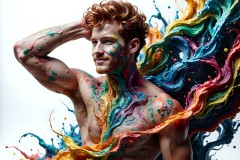 Abstract Male Art Photos of Handsome Men Having Fun with Colors
