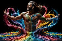 Abstract Male Art Photos of Handsome Men Having Fun with Colors