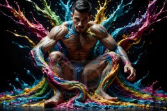 Abstract Male Art Photos of Handsome Men Having Fun with Colors