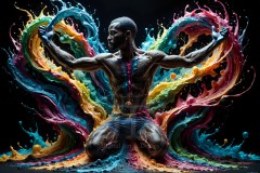 Abstract Male Art Photos of Handsome Men Having Fun with Colors
