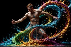 Abstract Male Art Photos of Handsome Men Having Fun with Colors