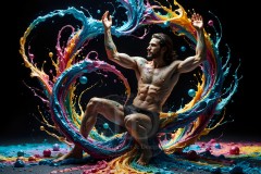 Abstract Male Art Photos of Handsome Men Having Fun with Colors