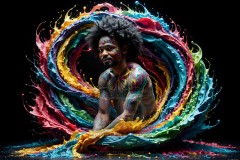 Abstract Male Art Photos of Handsome Men Having Fun with Colors