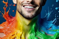 Abstract Male Art Photos of Handsome Men Having Fun with Colors