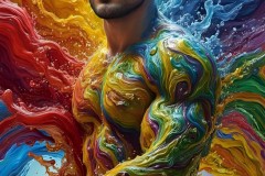 Abstract Male Art Photos of Handsome Men Having Fun with Colors