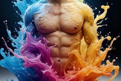 Abstract Male Art Photos of Handsome Men Having Fun with Colors