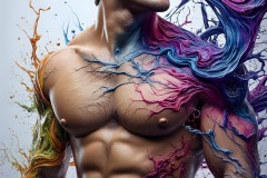 Abstract Male Art Photos of Handsome Men Having Fun with Colors