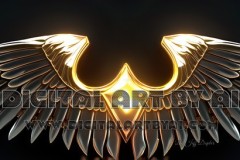 Gold,silver,white,wings for a logo design in PNG format.
