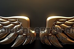 Gold,silver,white,wings for a logo design in PNG format.