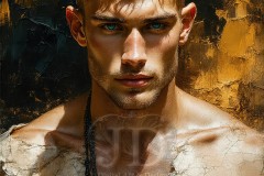 Painting Comes to Life - A Handsome Beautiful Man comes to life and emerges from canvas.
