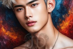 Painting Comes to Life - A Handsome Beautiful Man comes to life and emerges from canvas.