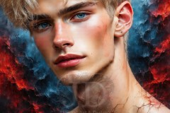 Painting Comes to Life - A Handsome Beautiful Man comes to life and emerges from canvas.