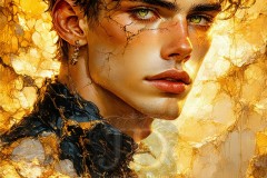 Painting Comes to Life - A Handsome Beautiful Man comes to life and emerges from canvas.