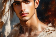 Painting Comes to Life - A Handsome Beautiful Man comes to life and emerges from canvas.