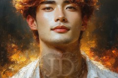 Painting Comes to Life - A Handsome Beautiful Man comes to life and emerges from canvas.