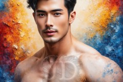 Painting Comes to Life - A Handsome Beautiful Man comes to life and emerges from canvas.