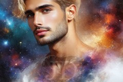 Painting Comes to Life - A Handsome Beautiful Man comes to life and emerges from canvas.