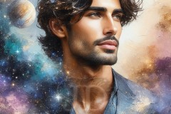 Painting Comes to Life - A Handsome Beautiful Man comes to life and emerges from canvas.