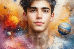 Painting Comes to Life - A Handsome Beautiful Man comes to life and emerges from canvas.
