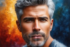 Painting Comes to Life - A Handsome Beautiful Man comes to life and emerges from canvas.