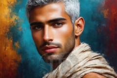 Painting Comes to Life - A Handsome Beautiful Man comes to life and emerges from canvas.