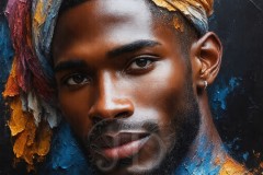 Painting Comes to Life - A Handsome Beautiful Man comes to life and emerges from canvas.