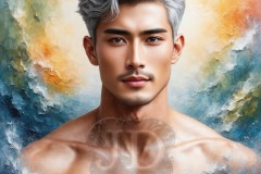 Painting Comes to Life - A Handsome Beautiful Man comes to life and emerges from canvas.