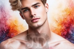 Painting Comes to Life - A Handsome Beautiful Man comes to life and emerges from canvas.