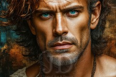 Painting Comes to Life - A Handsome Beautiful Man comes to life and emerges from canvas.