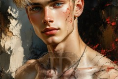 Painting Comes to Life - A Handsome Beautiful Man comes to life and emerges from canvas.